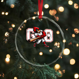 Go Cardinal Playing Baseball Graphic Crystal Glass Ornament for Sports Fan TS11 Print Your Wear