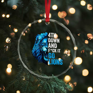 LF Game Day Crystal Glass Ornament Funny 4th Down F*ck It Blue Team Sports Fan TS10 Print Your Wear