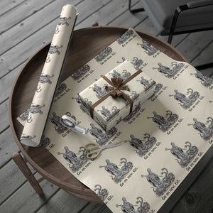 Go On Now Git Funny Saint Patrick Banishing Snakes Wrapping Paper Roll Irish History Humor St Patricks Day TS02 Beige Print Your Wear