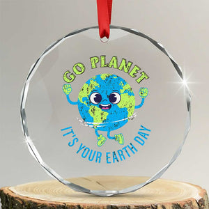 Go Planet It's Your Earth Day Crystal Glass Ornament TS02 Transparent Glass 3'' Circle Print Your Wear