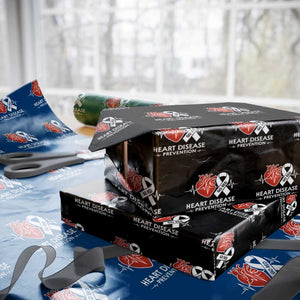 Go Red Heart Disease Prevention Wrapping Paper Roll Heartbeat CHD Wear Red February Month TS10 Black Print Your Wear
