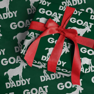 Goat Daddy Wrapping Paper Roll Funny Fathers Day Presents For Goat Dad TS10 Green Print Your Wear