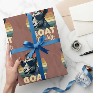Goat Daddy Wrapping Paper Roll Funny Goat Father Retro Vintage TS11 Mocha Print Your Wear