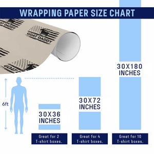 Goat Daddy Wrapping Paper Roll Funny Fathers Day Presents For Goat Dad US Flag TS10 Print Your Wear