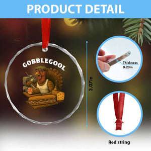 Gobblegool Funny Thanksgiving Crystal Glass Ornament Italian Turkey Deli Humor Sub Sandwich TS02 Print Your Wear