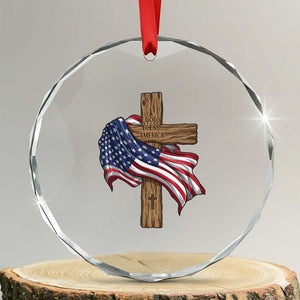God Bless America 250 Years Crystal Glass Ornament 4th of July Christian Jesus TS14 Transparent Glass 3'' Circle Print Your Wear