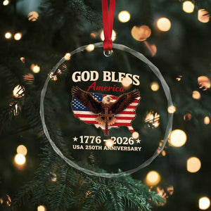 God Bless America 250th Anniversary Crystal Glass Ornament 250 Years USA 4th Of July TS10 Print Your Wear