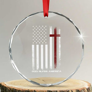 God Bless America Crystal Glass Ornament America Pride USA US Flag Patriotic 4th of July TS10 Transparent Glass 3'' Circle Print Your Wear