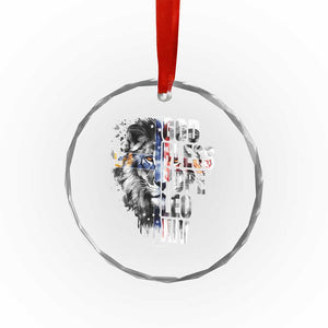 God Bless Pope Leo XIV Crystal Glass Ornament Lion American Flag TS11 Print Your Wear