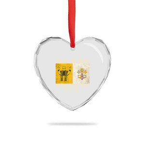 God Bless Pope Leo XIV Heart Crystal Glass Ornament 267th Pope Vatican Flag TS02 Print Your Wear