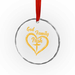 God Family Irish Crystal Glass Ornament Vintage Cross In Heart Christian Notre Dame Game Day TS10 Print Your Wear