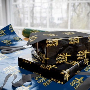 God Family Irish Wrapping Paper Roll Christian Faith Cross Notre Dame Game Day TS10 Black Print Your Wear