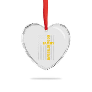 God Family Notre Dame Heart Crystal Glass Ornament Irish Patriotic American Flag TS11 Print Your Wear