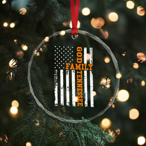 God Family Tennessee Crystal Glass Ornament TN Game Day Christian American Flag