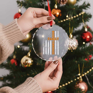 God Family Tennessee Crystal Glass Ornament TN Game Day Christian American Flag