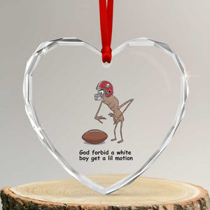 God Forbid a White Boy Get a Lil Motion Heart Crystal Glass Ornament Marcus The Worm Robert Meme Funny Internet Quote TS14 Transparent Glass 3'' Heart Print Your Wear
