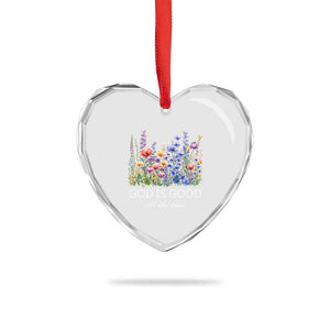 God Is Good Heart Crystal Glass Ornament Wildflower Christian Jesus Graphic Religious Bible Verse TS10 Print Your Wear
