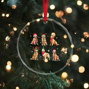 Golden Retriever Xmas Crystal Glass Ornament Gift for Dog Lover Happy New Year Dog Xmas Lights TS10 Print Your Wear