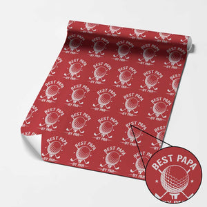 Golf Dad Wrapping Paper Roll Best Papa By Par Golfer Fathers Day Gifts TS10 Red Print Your Wear