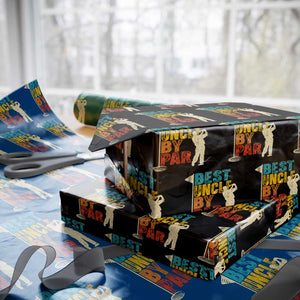 Golf Gifts for Uncle Wrapping Paper Roll Golf Fathers Day Golfer Uncle Gift TS10 Black Print Your Wear