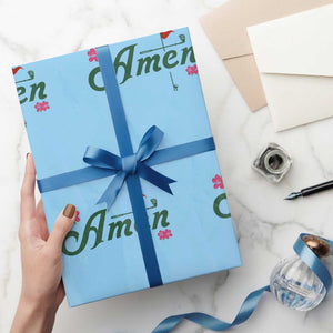 Golf Lover Amen Azalea Graphic Wrapping Paper Roll Augusta Georgia Traditions Golfing Fan TS02 Light Blue Print Your Wear