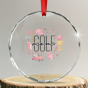 Golf Mom Life Proud Crystal Glass Ornament Sports Lover Gift TS12 Transparent Glass 3'' Circle Print Your Wear