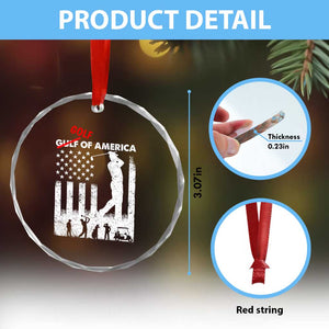 Golf Of America Patriotic USA Flag Crystal Glass Ornament Funny Golfing Pun American Sports Gift for Patriotic Golfers n Dads TS02 Print Your Wear