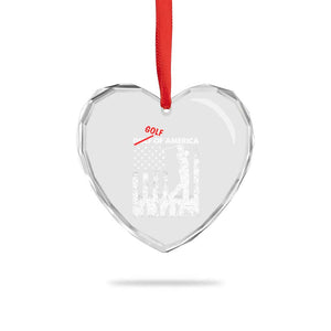 Golf Of America Patriotic USA Flag Heart Crystal Glass Ornament Funny Golfing Pun American Sports Gift for Patriotic Golfers n Dads TS02 Print Your Wear