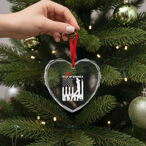 Golf Of America Patriotic USA Flag Heart Crystal Glass Ornament Funny Golfing Pun American Sports Gift for Patriotic Golfers n Dads TS02 Print Your Wear
