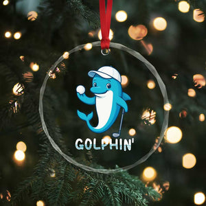 Golphin Dolphin Pun Crystal Glass Ornament Funny Golf Gift TS12 Print Your Wear