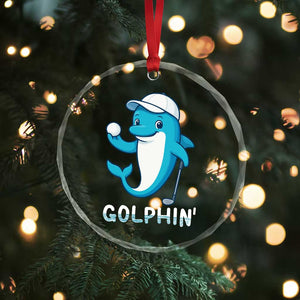 Golphin Dolphin Pun Crystal Glass Ornament Funny Golf Gift TS12 Print Your Wear