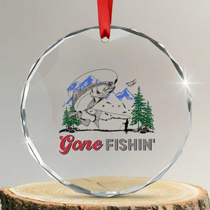 Gone Fishing Crystal Glass Ornament Trout Fishing Lover Montane Forest TS11 Transparent Glass 3'' Circle Print Your Wear
