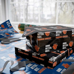 Good Better Best Cardiac Arrest Heart Graphic Wrapping Paper Roll Funny Heart-Stopping Game Day Sport Fans TS02 Black Print Your Wear