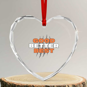 Good Better Best CFB Inspirational Heart Crystal Glass Ornament Fierce Bears Claw Graphic for Fan TS02 Transparent Glass 3'' Heart Print Your Wear