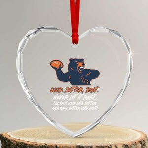Good Better Best Heart Crystal Glass Ornament Never Let It Rest Motivational CFB TS02 Transparent Glass 3'' Heart Print Your Wear
