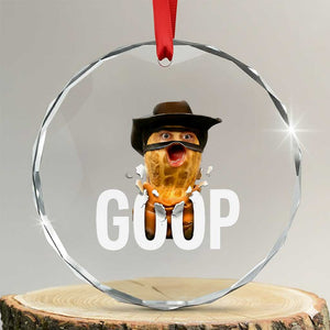 Goop Meme Explosion Crystal Glass Ornament Screaming Peanut Cowboy Brainrot Energy TS02 Transparent Glass 3'' Circle Print Your Wear