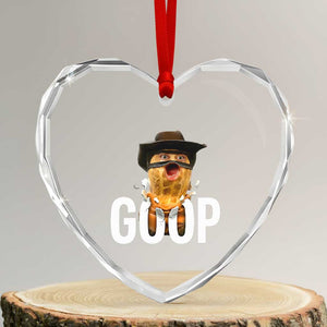 Goop Meme Explosion Heart Crystal Glass Ornament Screaming Peanut Cowboy Brainrot Energy TS02 Transparent Glass 3'' Heart Print Your Wear