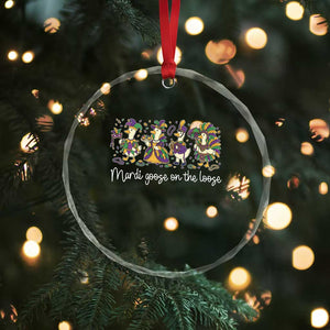 Goose Mardi Gras Crystal Glass Ornament Funny Mardi Goose On The Loose New Orleans Carnival TS11 Print Your Wear