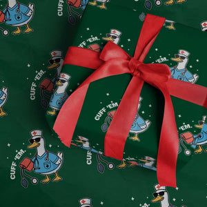 Goose Nurse Wrapping Paper Roll Cuff Em Cute Nursing Graduation Gift TS10 Green Print Your Wear