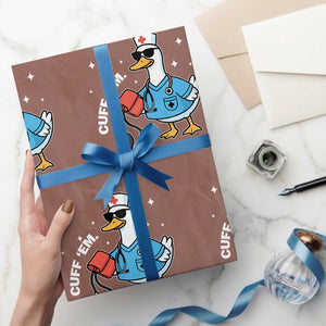 Goose Nurse Wrapping Paper Roll Cuff Em Cute Nursing Graduation Gift TS10 Mocha Print Your Wear