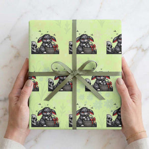 Gothic Easter Bunny Wrapping Paper Roll Dark Aesthetic Rabbit Gift TS12 Lime Print Your Wear