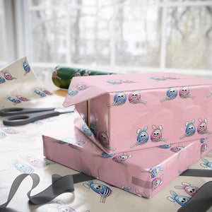 Gothic Easter Gift Wrapping Paper Roll Skeleton Hands Holding Easter Eggs TS12 Light Pink Print Your Wear