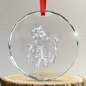 Gothic Grunge Floral Skeleton Crystal Glass Ornament Dark Alternative Aesthetic For Women TS12 Transparent Glass 3'' Circle Print Your Wear