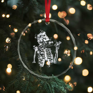 Gothic Grunge Floral Skeleton Crystal Glass Ornament Dark Alternative Aesthetic For Women TS12 Print Your Wear