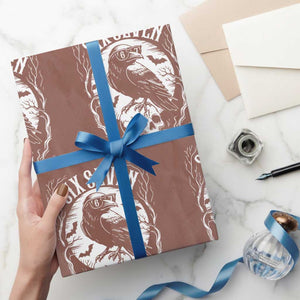 Gothic Raven Brainrot Six Seven Wrapping Paper Roll Gen Z Alpha Gift TS12 Mocha Print Your Wear