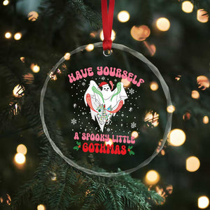 Gothic Xmas Crystal Glass Ornament Have Yourself Spooky Little Gothmas Ghost Xmas Cute Boo TS09 Print Your Wear