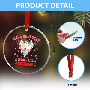 Gothic Xmas Crystal Glass Ornament Have Yourself Spooky Little Gothmas Ghost Xmas Cute Boo TS09 Print Your Wear
