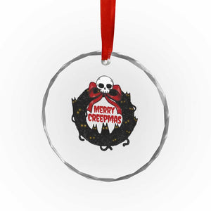 Gothic Xmas Crystal Glass Ornament Merry Creepmas Cat Wreath TS09 Print Your Wear