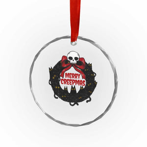 Gothic Xmas Crystal Glass Ornament Merry Creepmas Cat Wreath TS09 Print Your Wear
