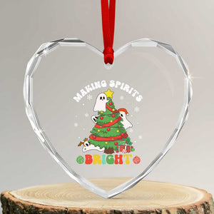 Gothic Xmas Heart Crystal Glass Ornament Making Spirits Bright Cute Ghost Christmas Tree TS09 Transparent Glass 3'' Heart Print Your Wear
